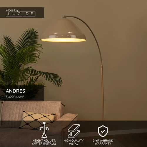 Lucide ANDRES - Floor lamp - 1xE27 - Taupe | Vibes - USP